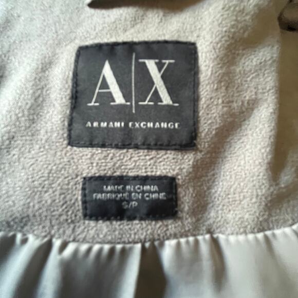 A|X Armani Exchange Moto Jacket Womens Small Gray Faux Suede Asymmetrical Zip - Picture 3 of 14